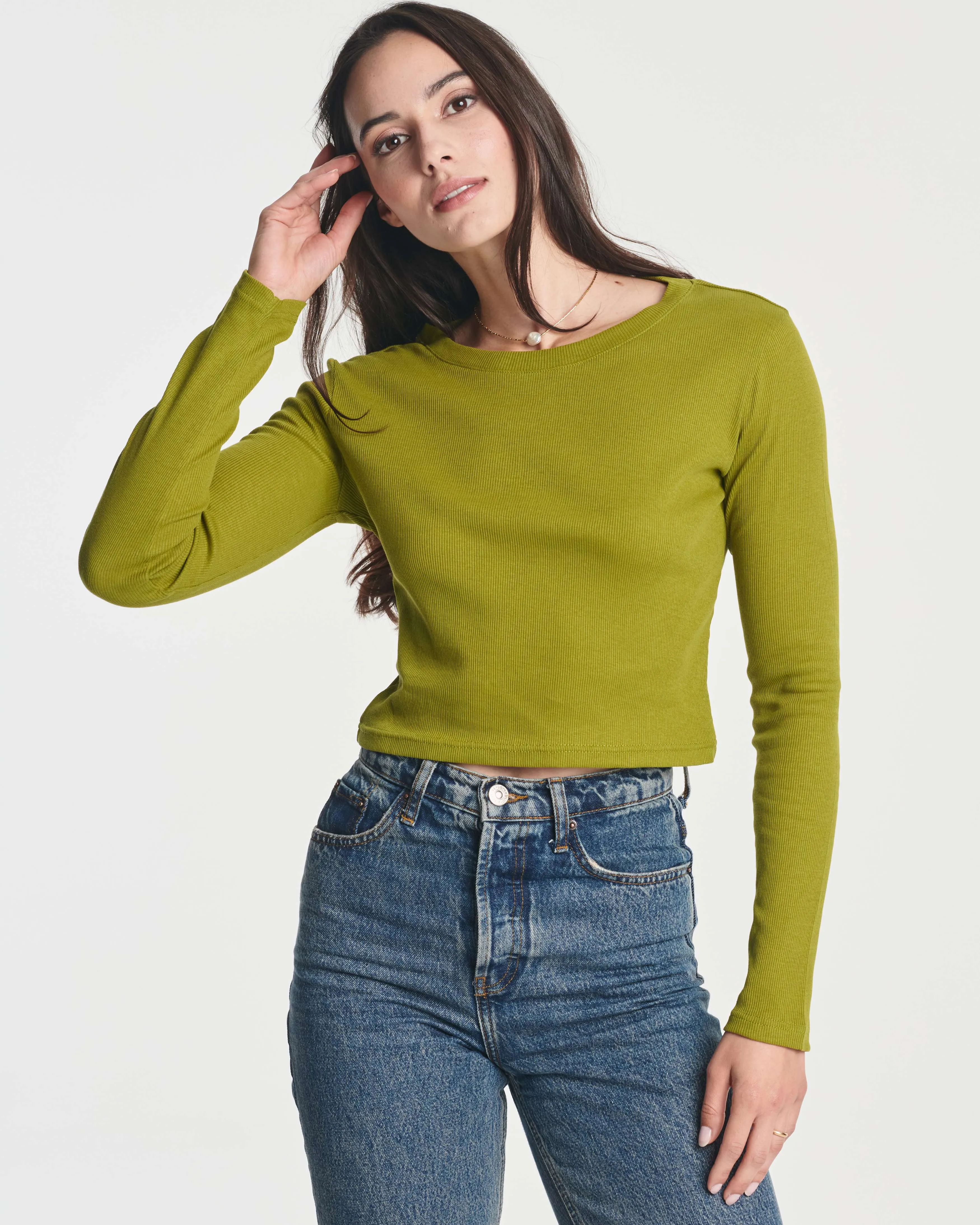 4 Pack: Women's Long Sleeve Ribbed Knit Crop Top (Available in Plus Size)