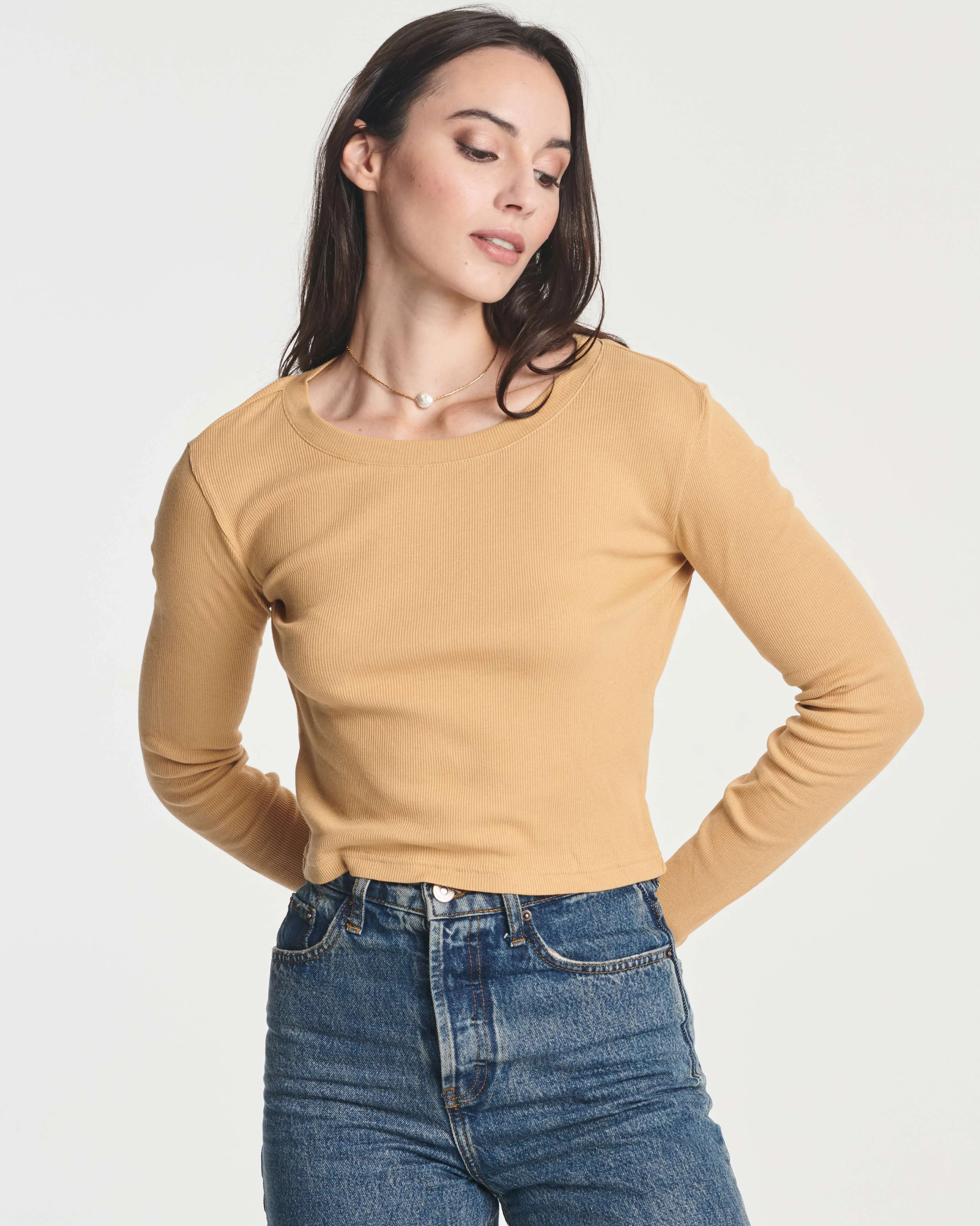 4 Pack: Women's Long Sleeve Ribbed Knit Crop Top (Available in Plus Size)