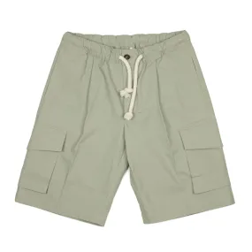 AAtrio drawstring easy shorts in sage green cotton ripstop