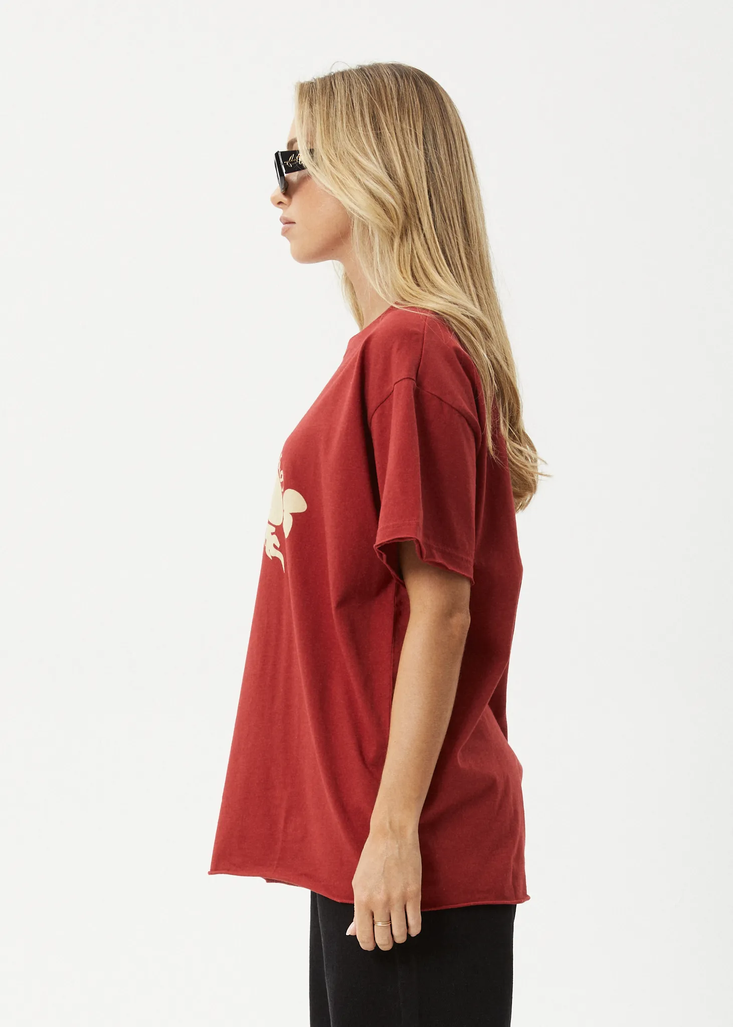 AFENDS Womens Island - Oversized T-Shirt - Ketchup