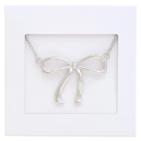 Bow Pendant Metal Necklace