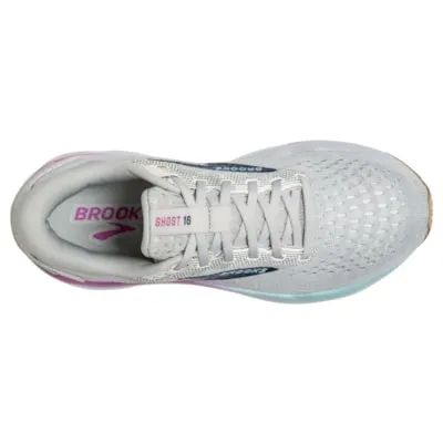 Brooks Ghost 16 White Grey Estate Blue Women's