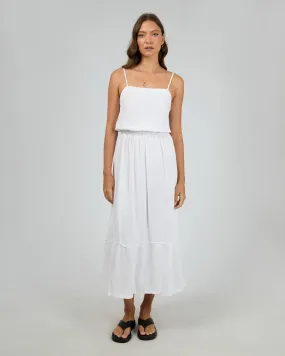 Luxe Linen Maxi Dress Vintage White