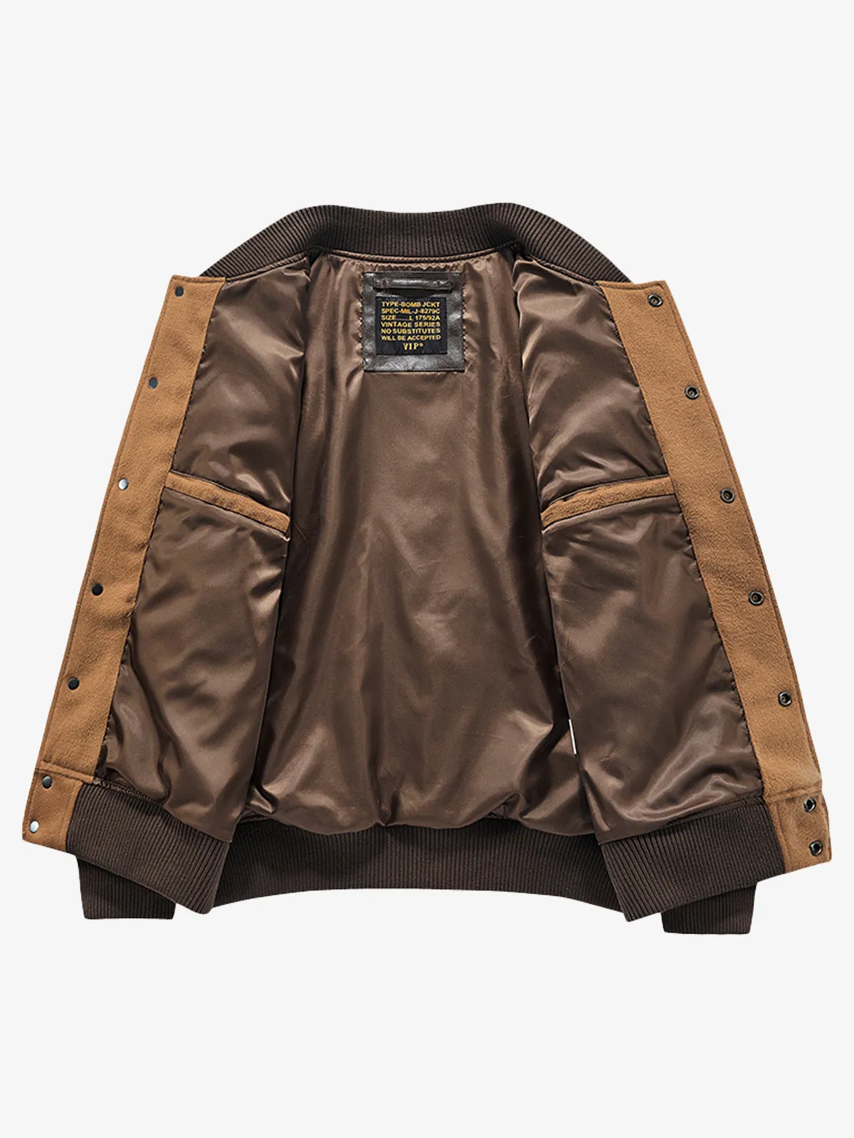 MA-1 Vintage Patchwork Leather Sleeve Baseball Jacket