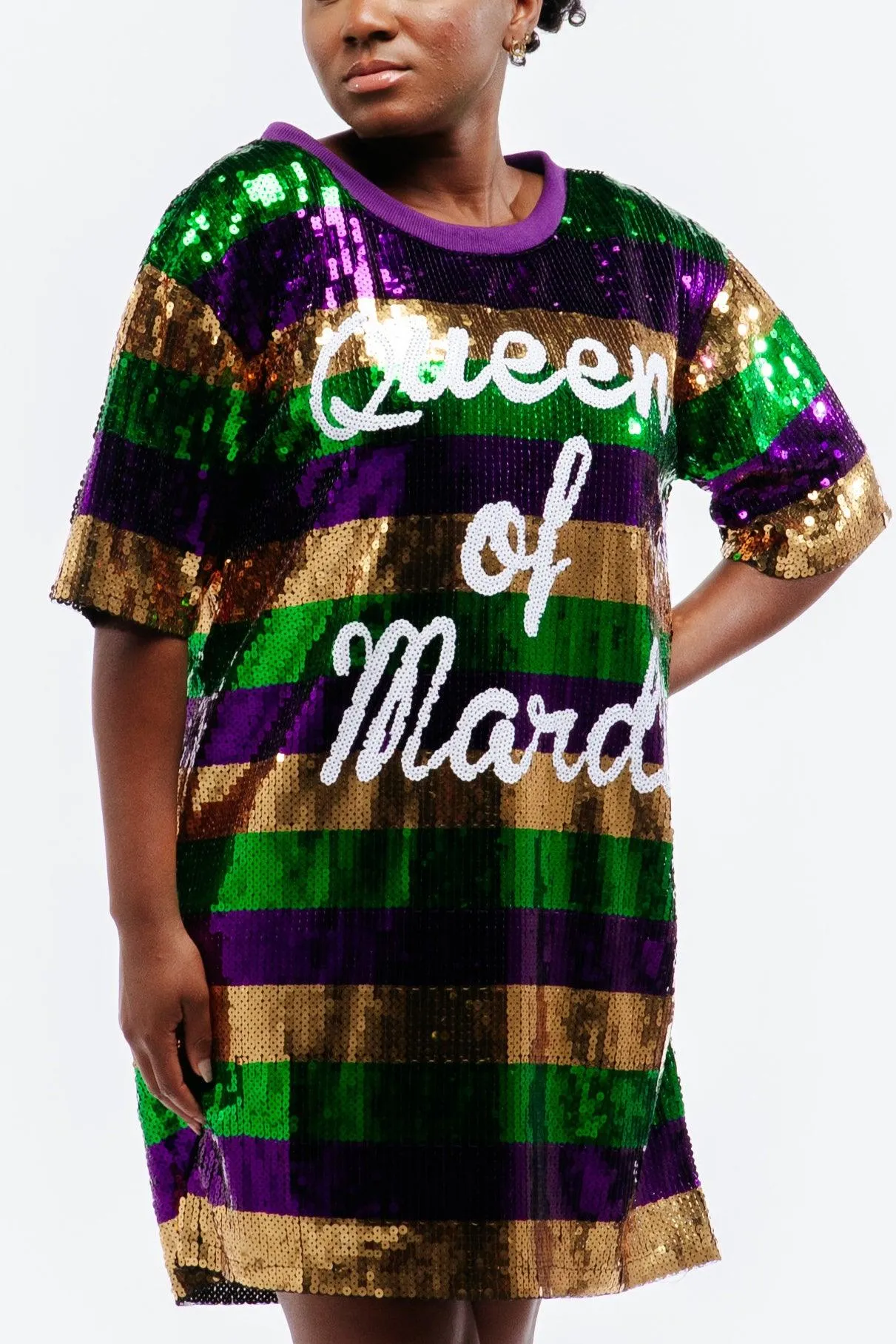 Queen of Mardi Gras Sequin Dress