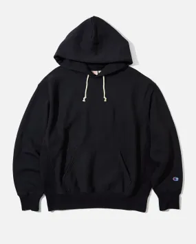 Reverse Weave Hooded Sweatshirt - Black