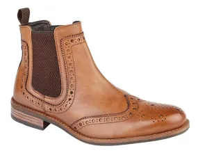 Roamers Leather Upper Brogue Dealer Boot