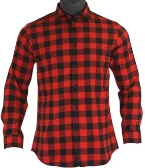 The Titan - Black/Red Plaid Long Sleeve