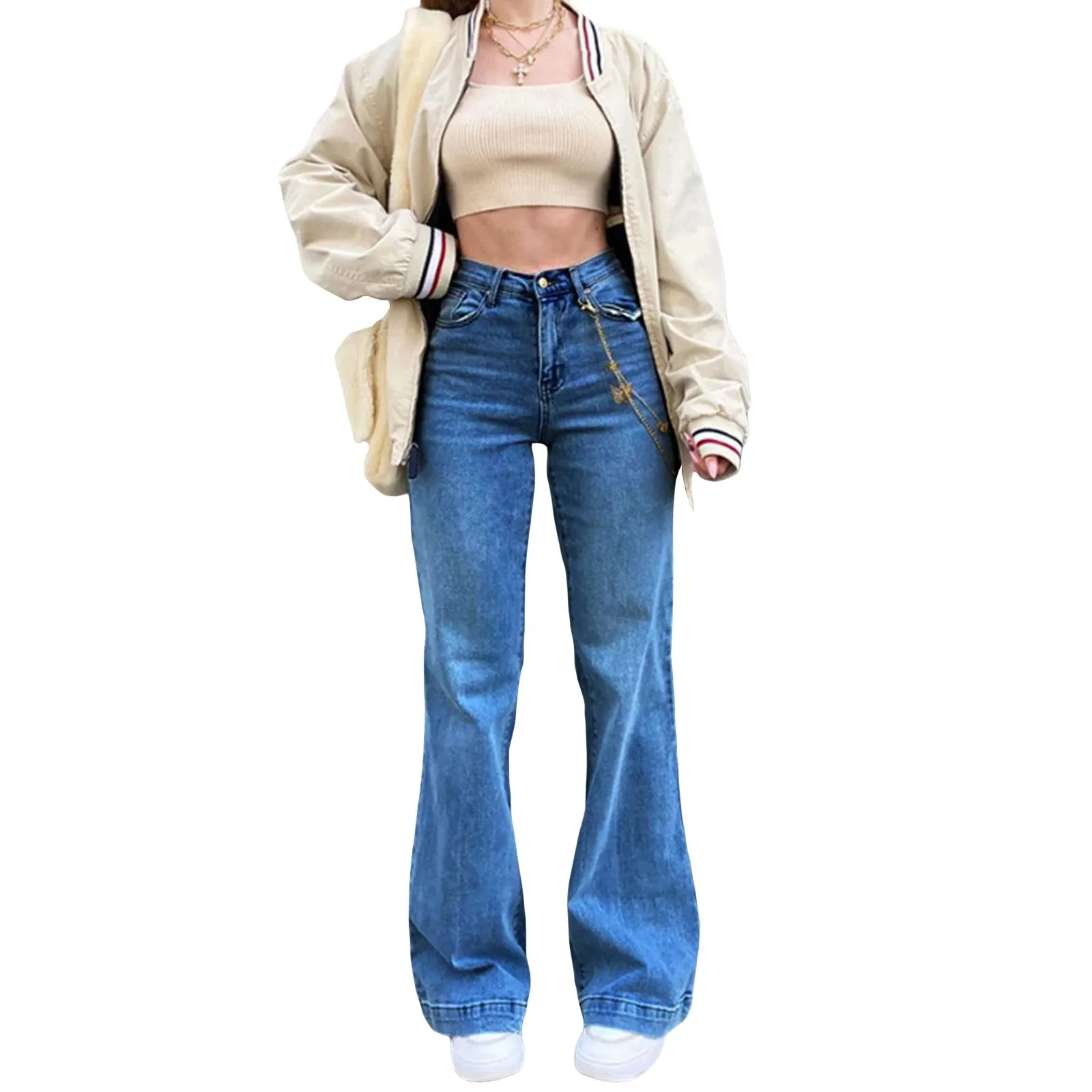 Women Denim Flared Pants