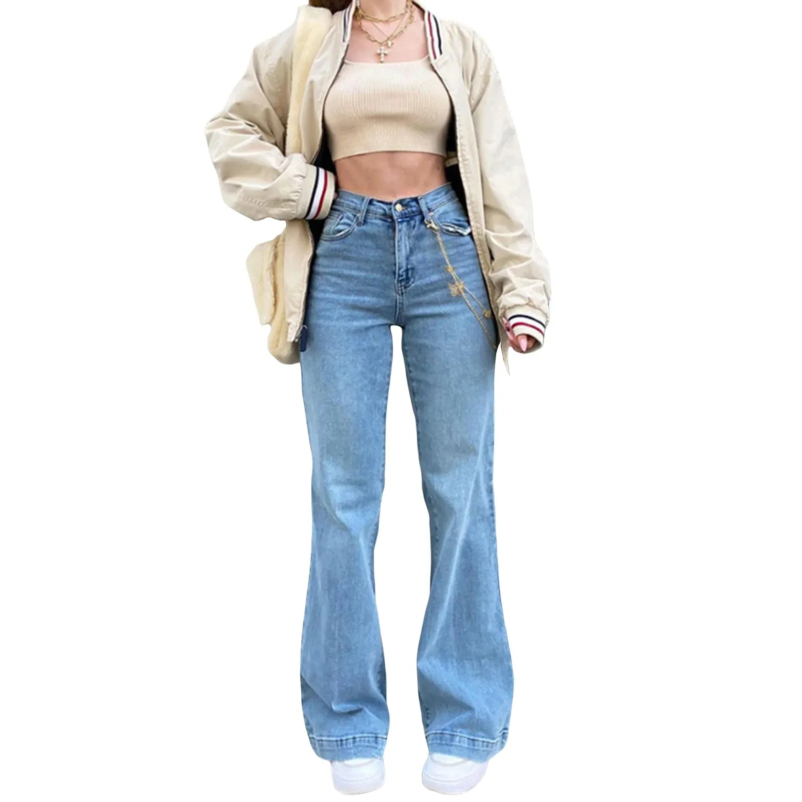 Women Denim Flared Pants