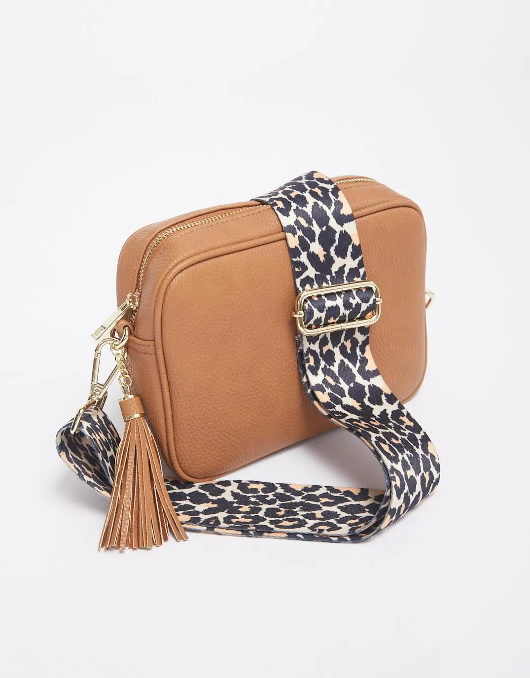 Zoe Crossbody Bag - Tan & Tan Leopard Print