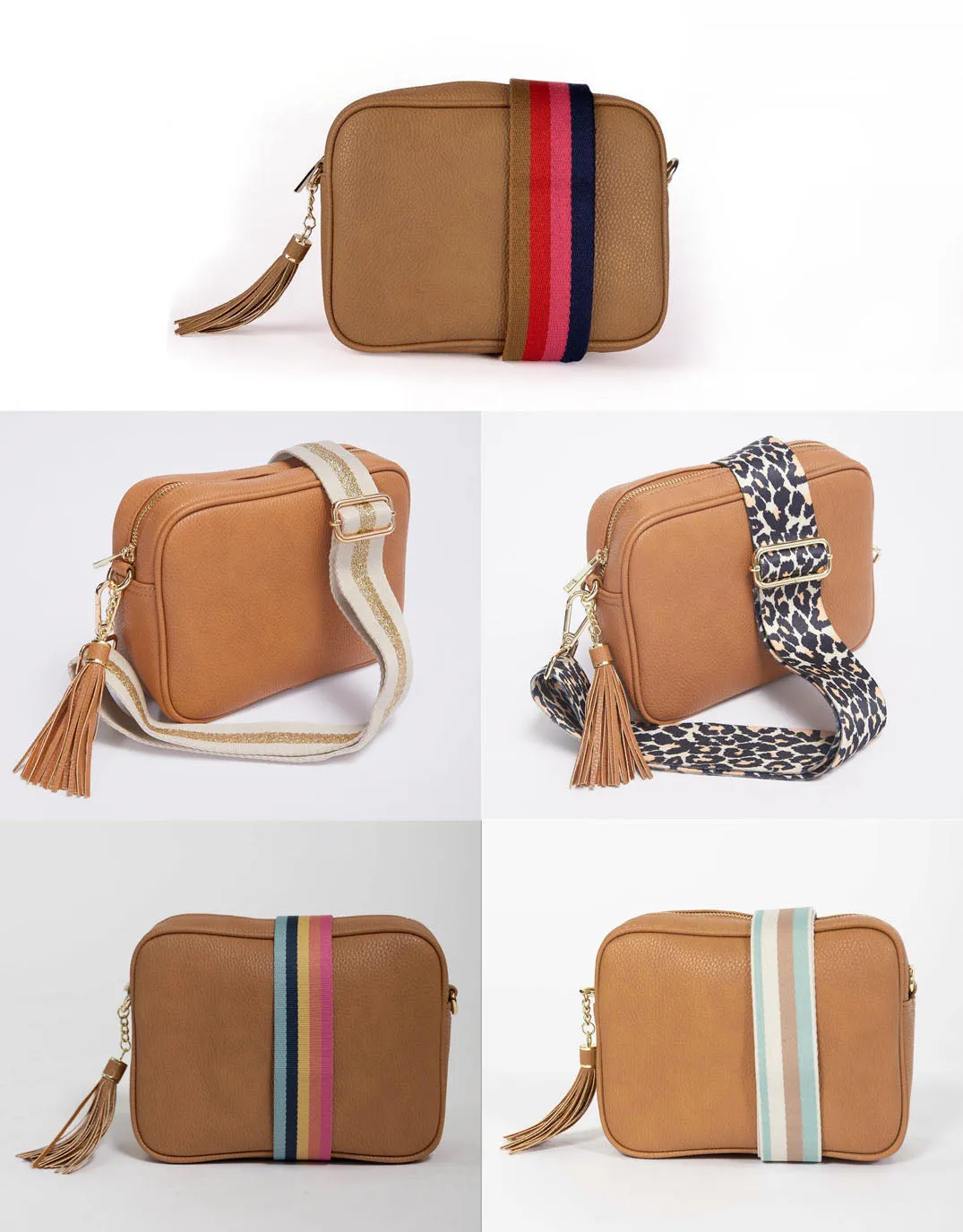 Zoe Crossbody Bag - Tan & Tan Leopard Print